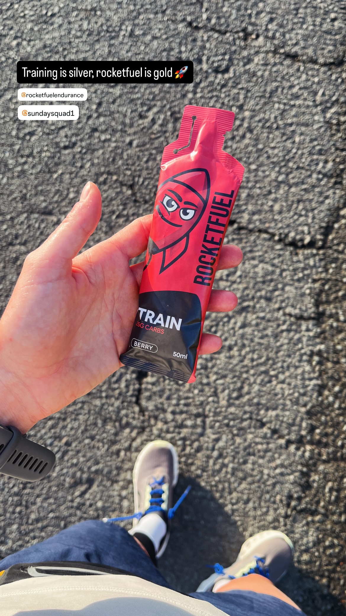 Lieselotte shares RocketFuel during training